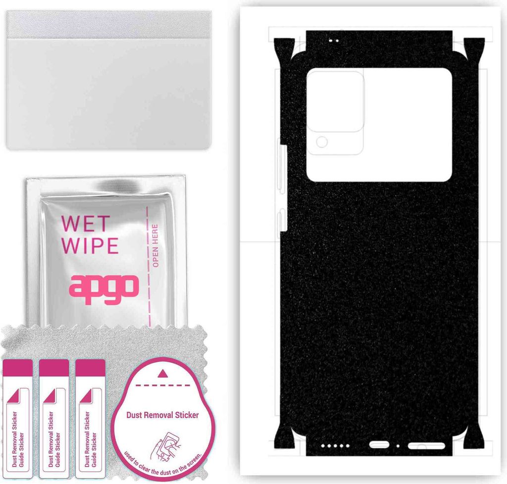 apgo Rückseite + Seiten Schutzfolie, Skin, kompatibel mit Vivo X80, Hinten Displayschutzfolie aus Vinylfolie, kratzfest, einfache Montage - Mattsc...