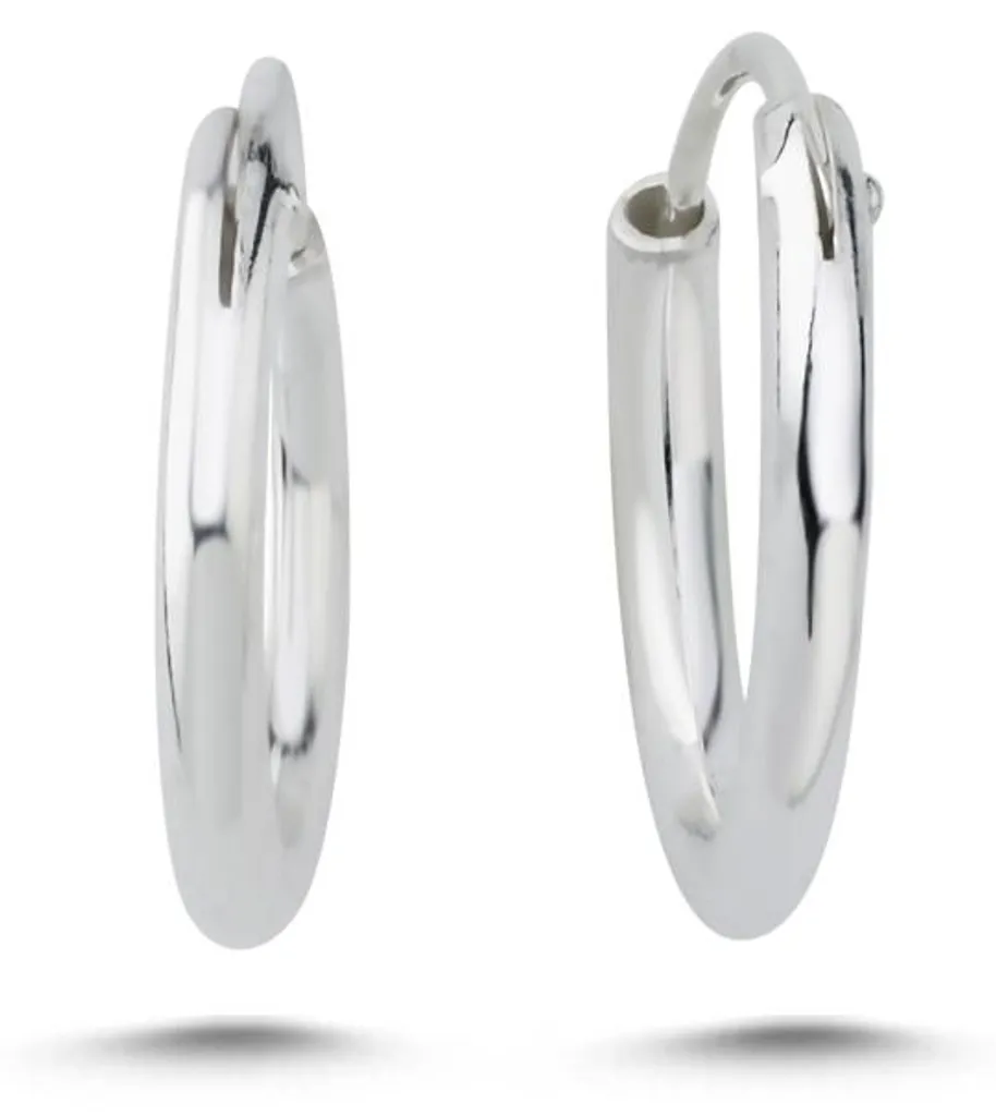 Petites boucles d'oreilles anneaux argent 14 mm style quotidien