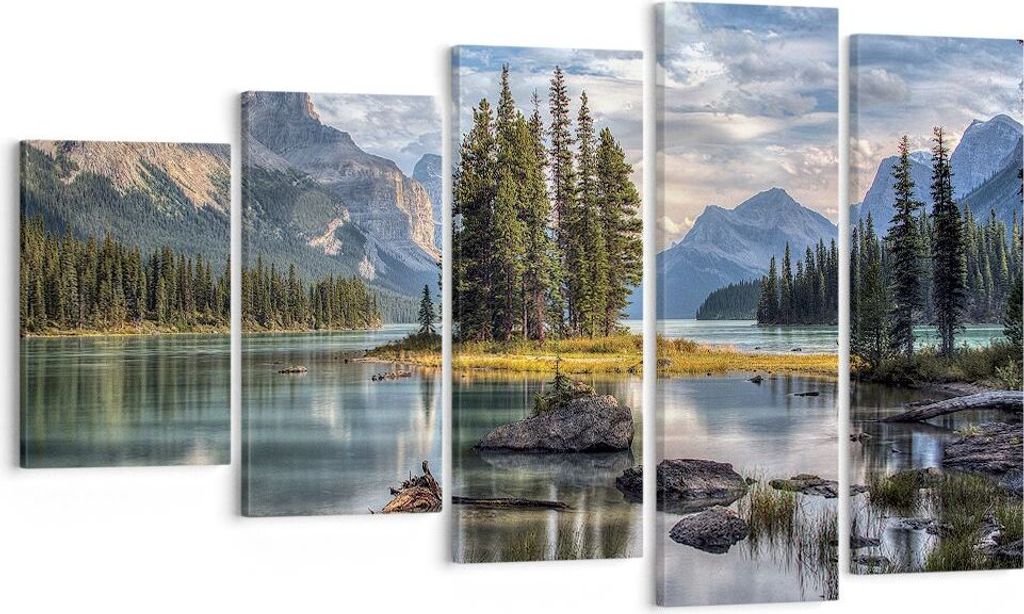 Bild auf Leinwand - Leinwandbild - 5 Teile - See Landschaft Produktbild 