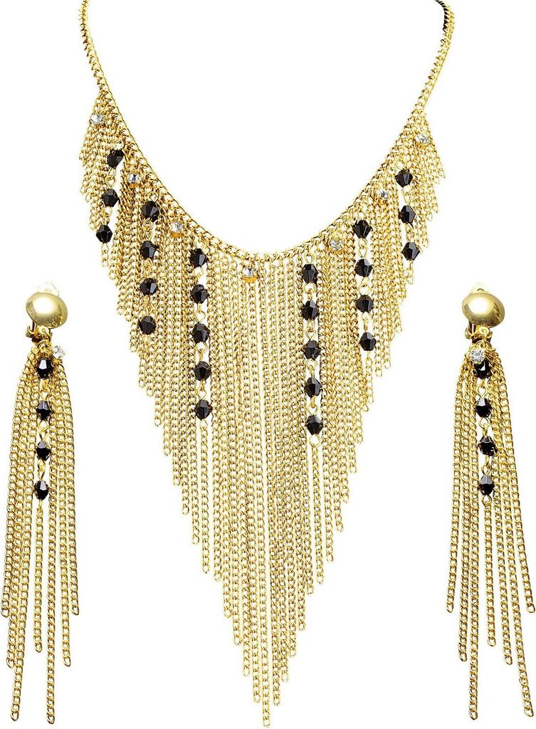Schmuck-Set ägyptische Königin goldfarben-schwarz - Einheitsgröße