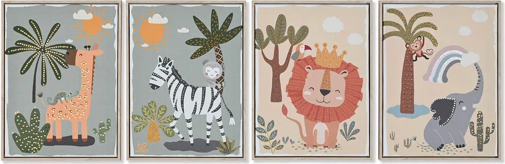 Aménager une chambre d'enfant avec le kit 4 tableaux Animaux Esprit