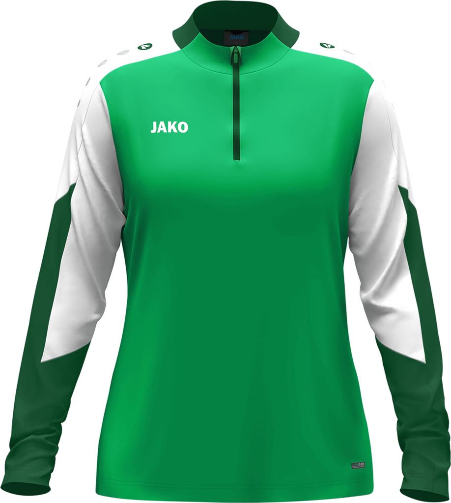JAKO Damen Ziptop Dynamic - 8670D, Farbe:grün/weiß/dunkelgrün, Größe:XL (46/48)