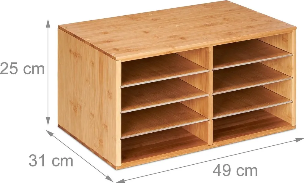 Trieur à documents en bois de bambou - Rangement A4 écologique et solide