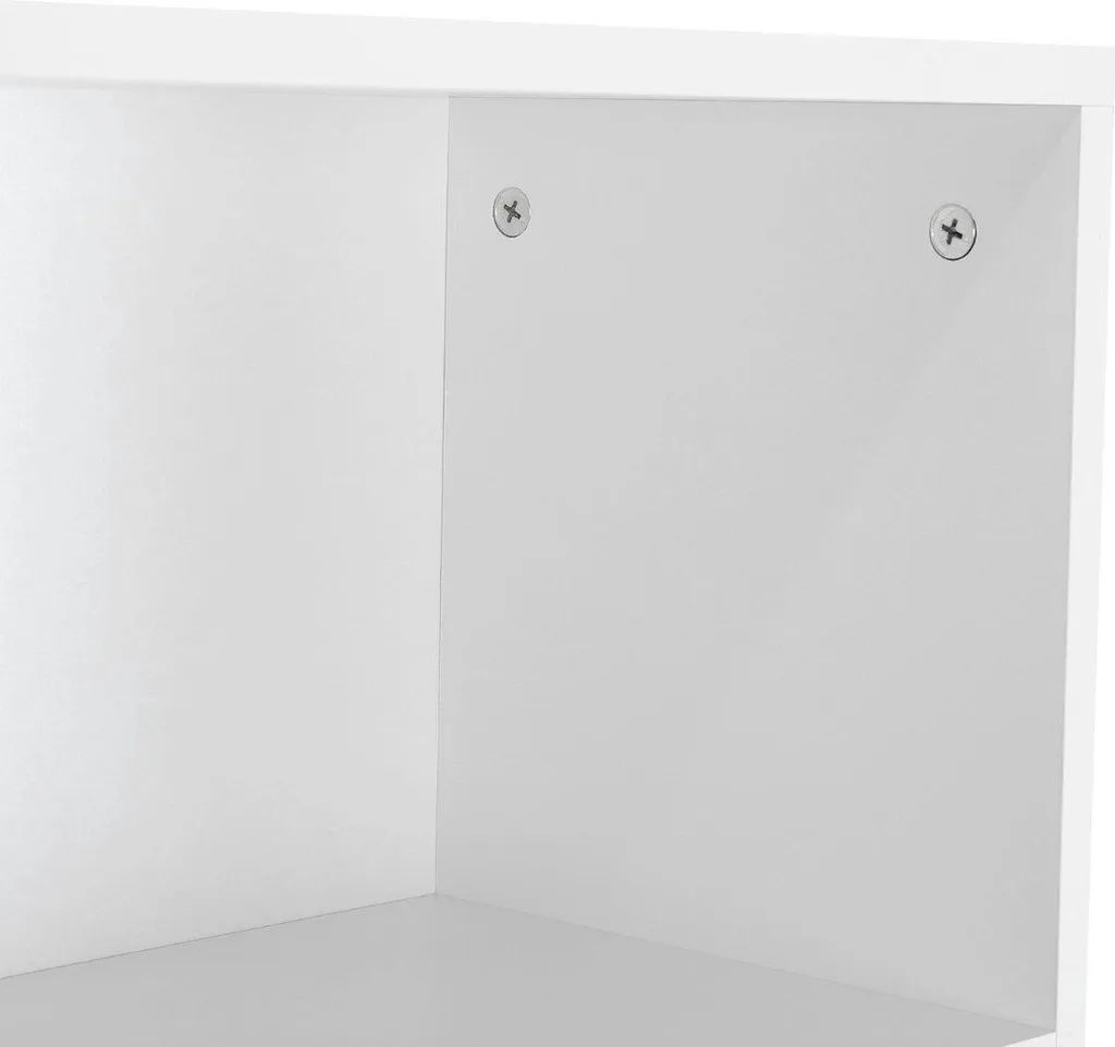 Rangement Gain de Place Bibliothèque Bolt Edge Blanche 4 Niveaux MDF - 5