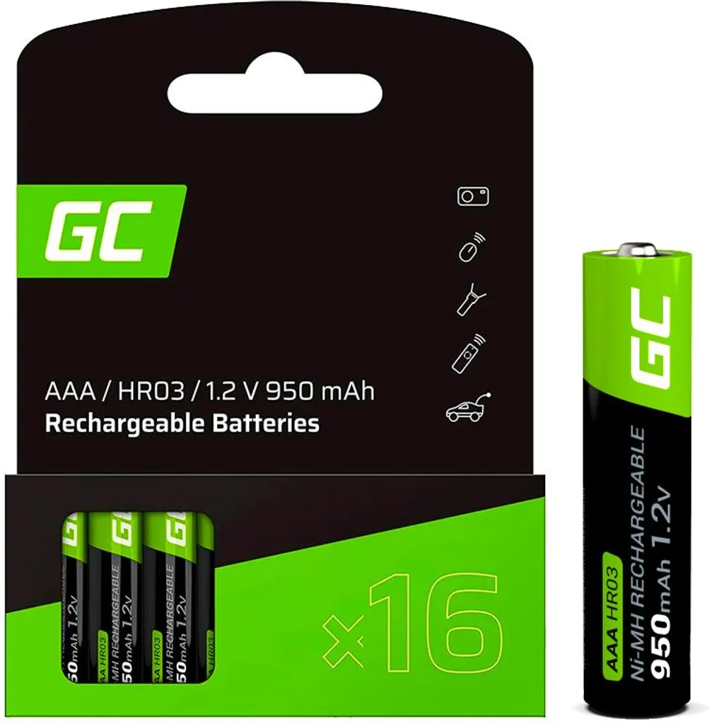 Lot de 16 Accumulateurs AAA R3 950 mAh NiMH Haute Capacité PADA