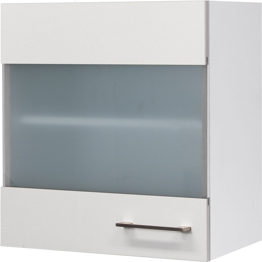Glashängeschrank Küche - 50 cm breit - Weiß, mit Glastür – Nawa