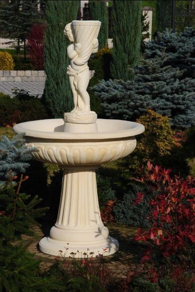 Springbrunnen Garten Teich Brunnen 159cm Steinbrunnen Gartenbrunnen Fontaine Neu