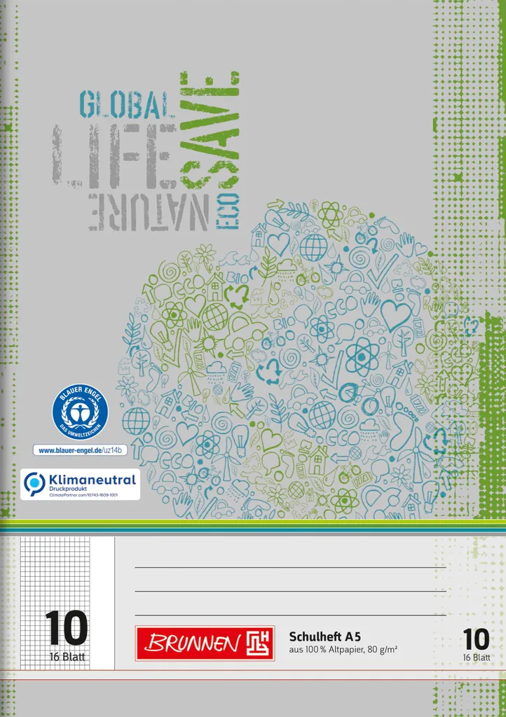 Brunnen Recycling Quaderno A5 10-4511001: Estetica e Funzione
