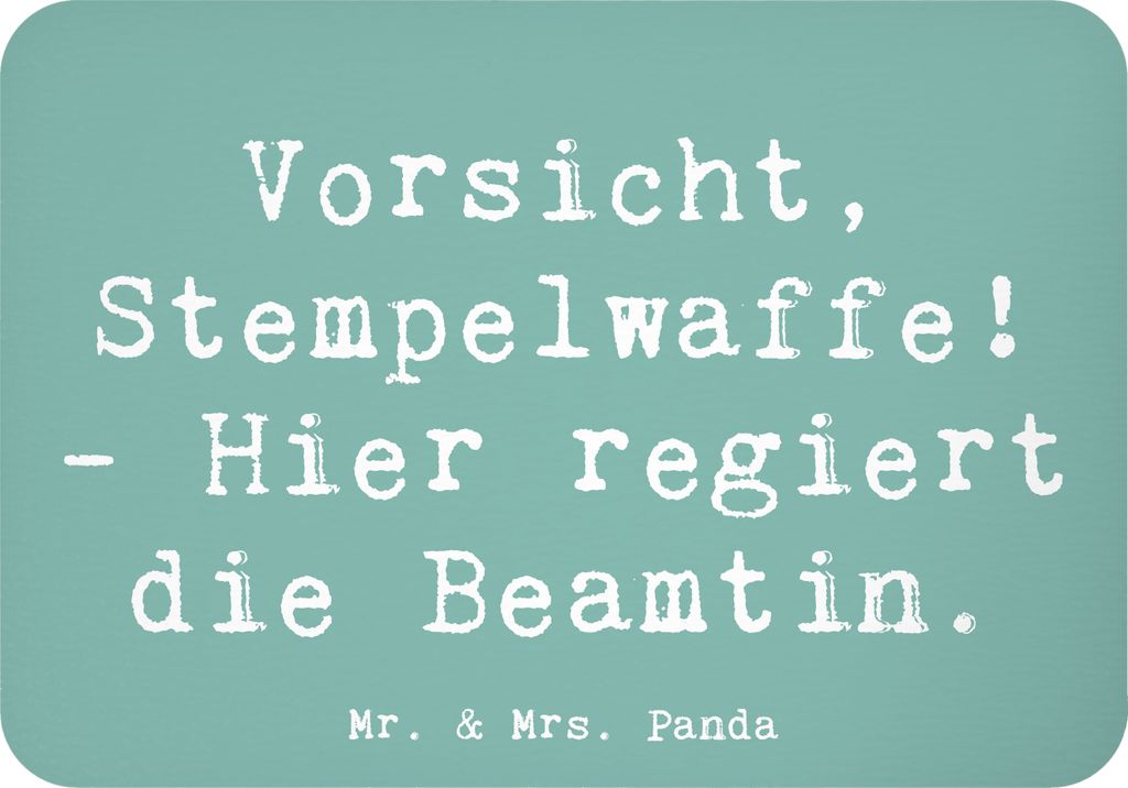 Mr. & Mrs. Panda magnet Spruch Beamtin Stempelwaffe - Meeresbrise - Geschenk, Berufe, Büro, Geschenke mit Herz, Geburtstag, Hier regiert die, Beru...