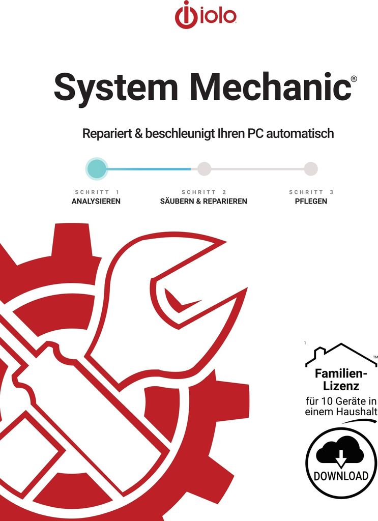 IOLO System Mechanic 2025 Standard / Family / 10 PC / 1 Jahr / PKC