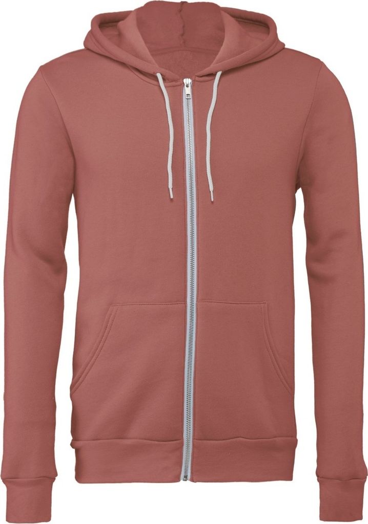 Bella + Canvas - Kapuzenpullover, Durchgehender Reißverschluss für Herren/Damen Uni RW7835 (M) (Mauve)
