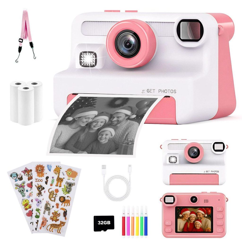 Kinderkamera Sofortbildkamera,1080P 2,4" Display Produktbild 
