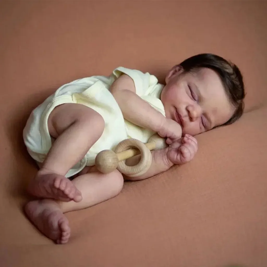 Bébé Reborn 48cm Peau 3D - Poupée Finie avec Détails Poils Visibles