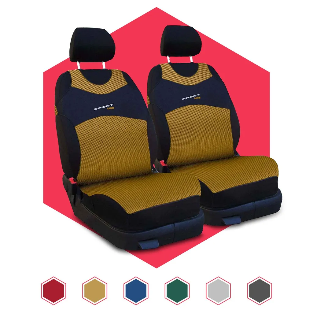 Set 2 Coprisedili Anteriori Oro Universali - Comfort e Pulizia Auto