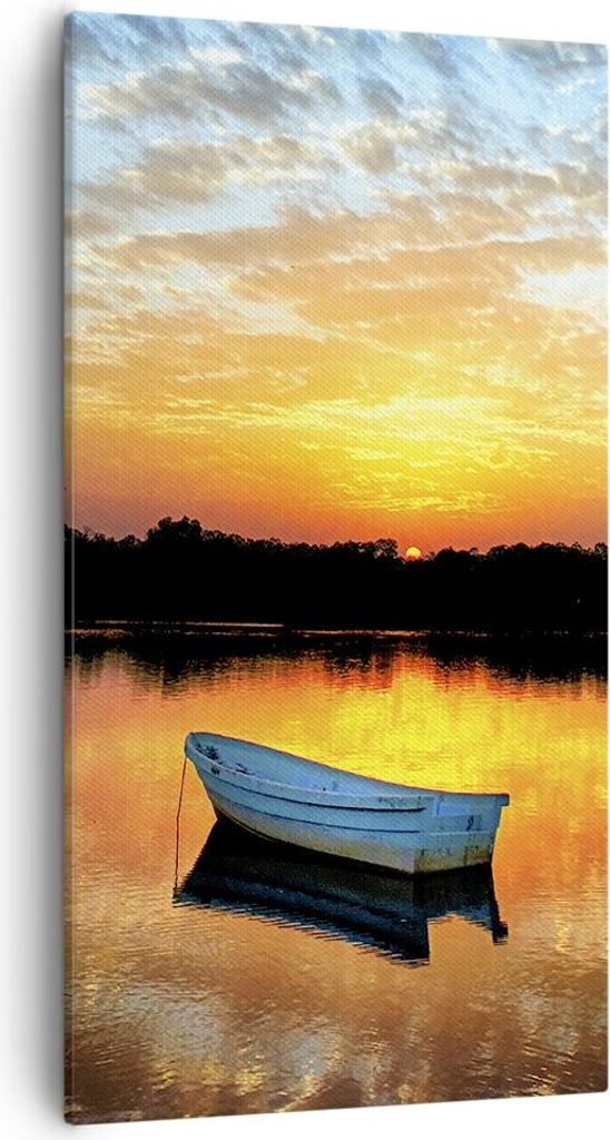 Bild auf Leinwand - Leinwandbild - Landschaft Sommer Meer - 55x100cm - Wand Bild - Wanddeko - Leinwanddruck - Bilder - Kunstdruck - Wanddekoration ...