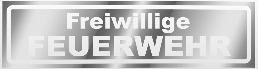Kiwistar Freiwillige Feuerwehr invertiert Magnetschild Schild magnetisch - 60cm Chrom - Magnetfolie für Auto PKW Kfz