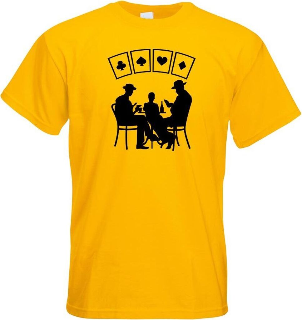 Kiwistar - T-Shirt - gelb - Kartenspiel Pokern Motiv Bedruckt Funshirt Design Print - mit Motiv Bedruckt - Funshirt Design - Sport - Freizeit - Her...
