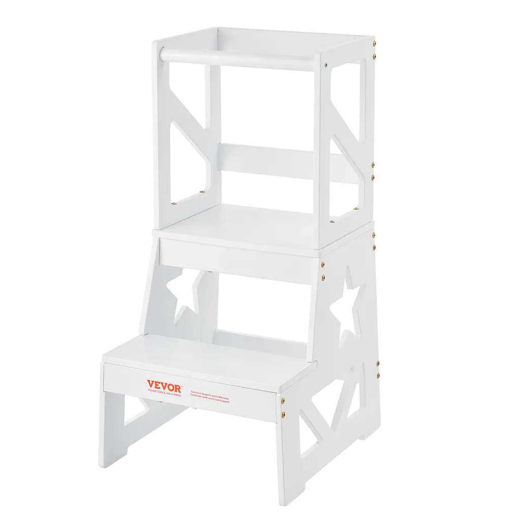 Tabouret en Bois de Pin Structure en A - Escabeau Enfant 2 Marches 68kg