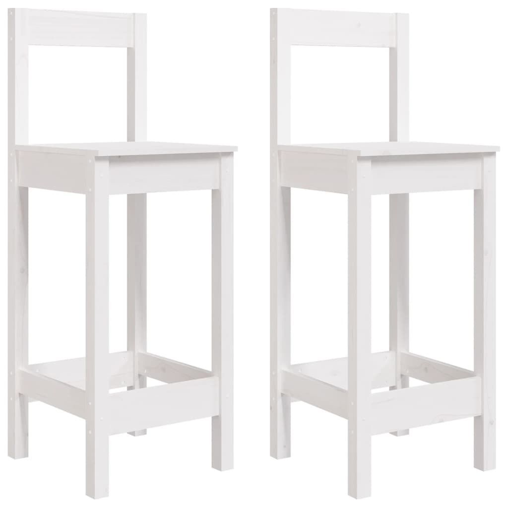 Barstühle 2 Stk. Weiß 40x41,5x112 cm Massivholz Kiefer