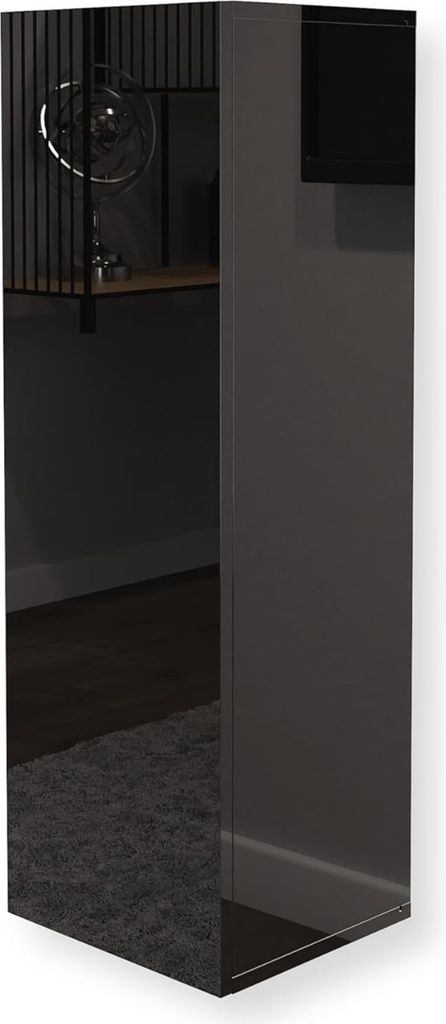 Hängeschrank Schwarz Hochglanz 35x105x32 (B x H x T) Produktbild 