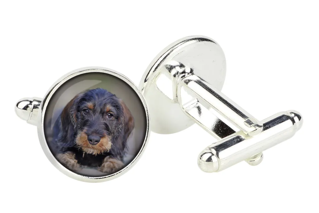 Gemelli Art-Dog Bassotto a Pelo Duro - Gioielli Uomo Handmade in Scatola - 3