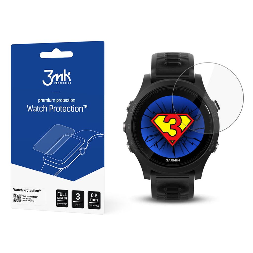 3mk Display Hybridglas Watch Protection für Garmin Forerunner 935 0,2mm (3 Stück)