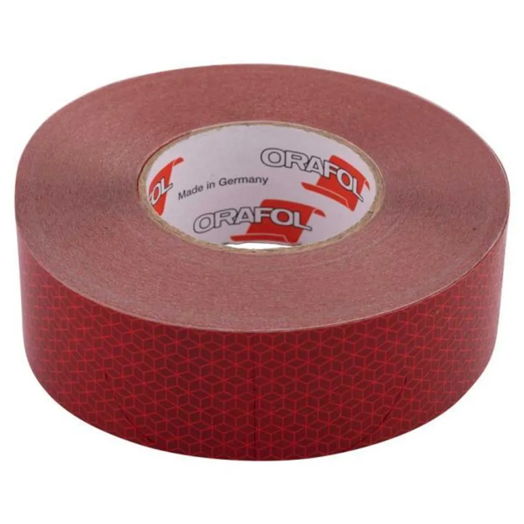 Ruban réfléchissant 50 m rouge haute visibilité pour sécurité nocturne