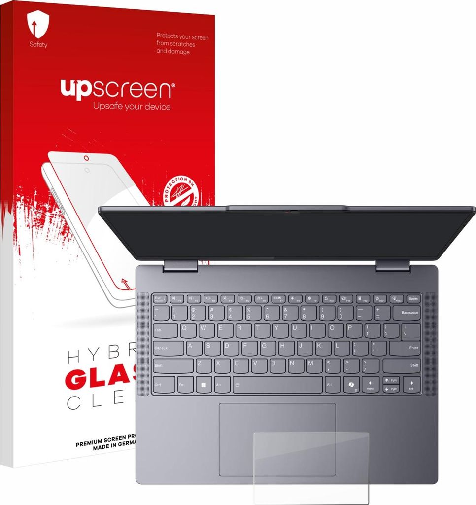 upscreen Schutzglas für Lenovo IdeaPad 5 2-in-1 14" Touchpad Schutzfolie Panzer Folie Glas Display Schutz klar