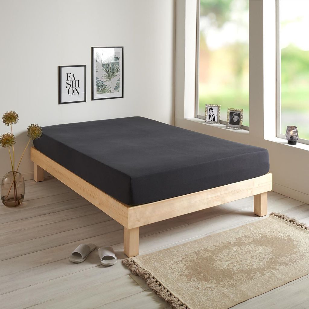 Traumschlaf Basic Single Jersey Spannbettlaken 140x200 - 160x200 cm anthrazit