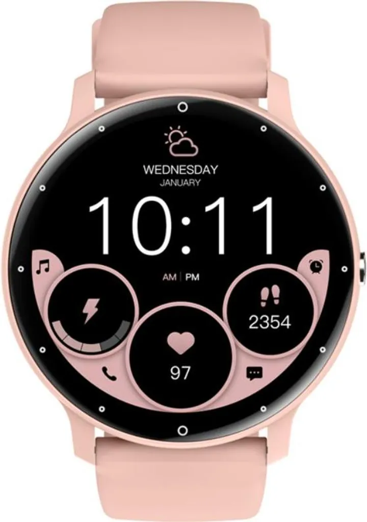 Smartwatch Rubicon Historice Rose Clair avec Écran Tactile et Bluetooth