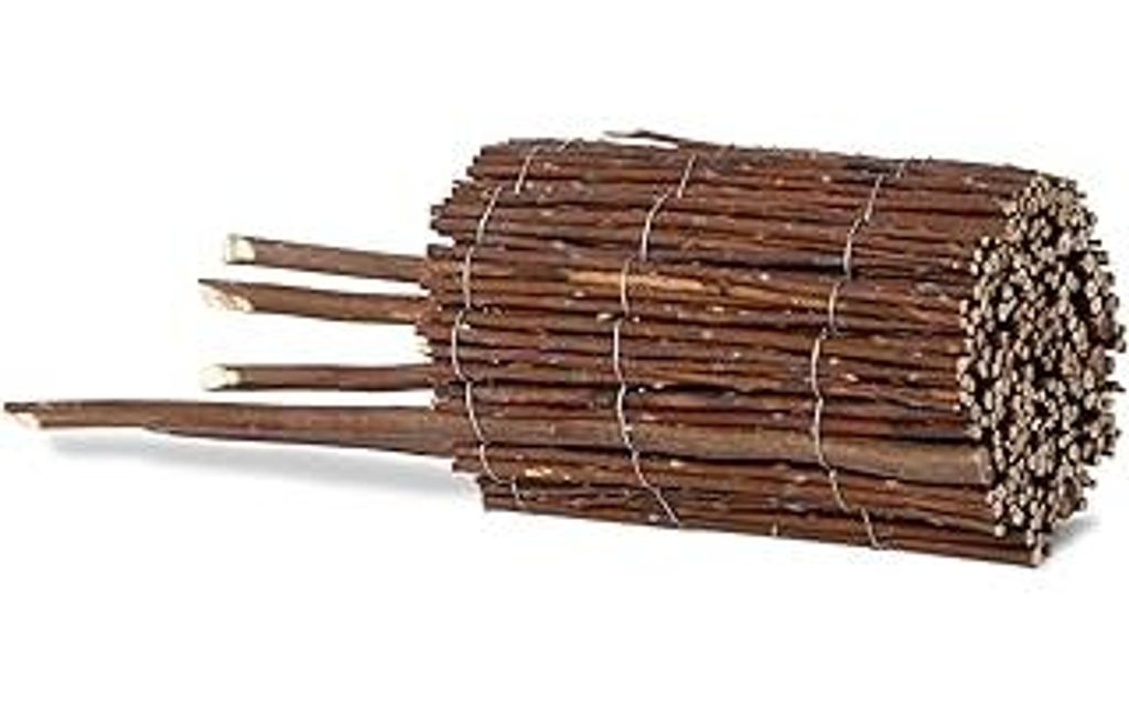 Windhager Beeteinfassung Weide gerollt, 100 x 20/35 cm, Beetabgrenzung, individuell formbar, langlebig