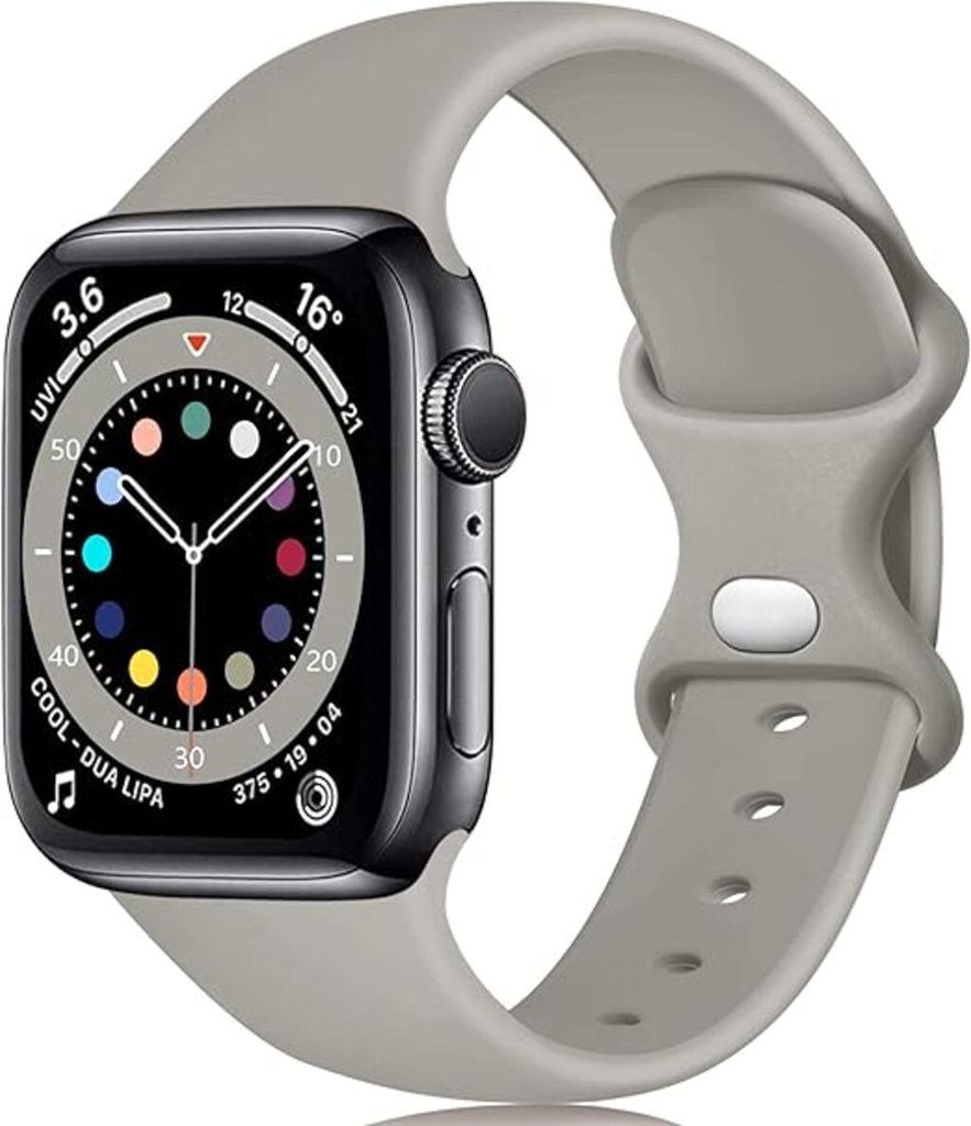 Apple Watch Armband 38mm 40mm 41mm Weiches Silikon Band für iWatch 1 2 3 4 5 6 7 8 9 SE , Lavendelgrau