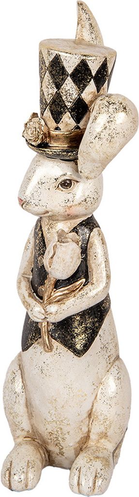Clayre & Eef Dekorationsfigur Kaninchen 38 cm Weiß Kunststoff