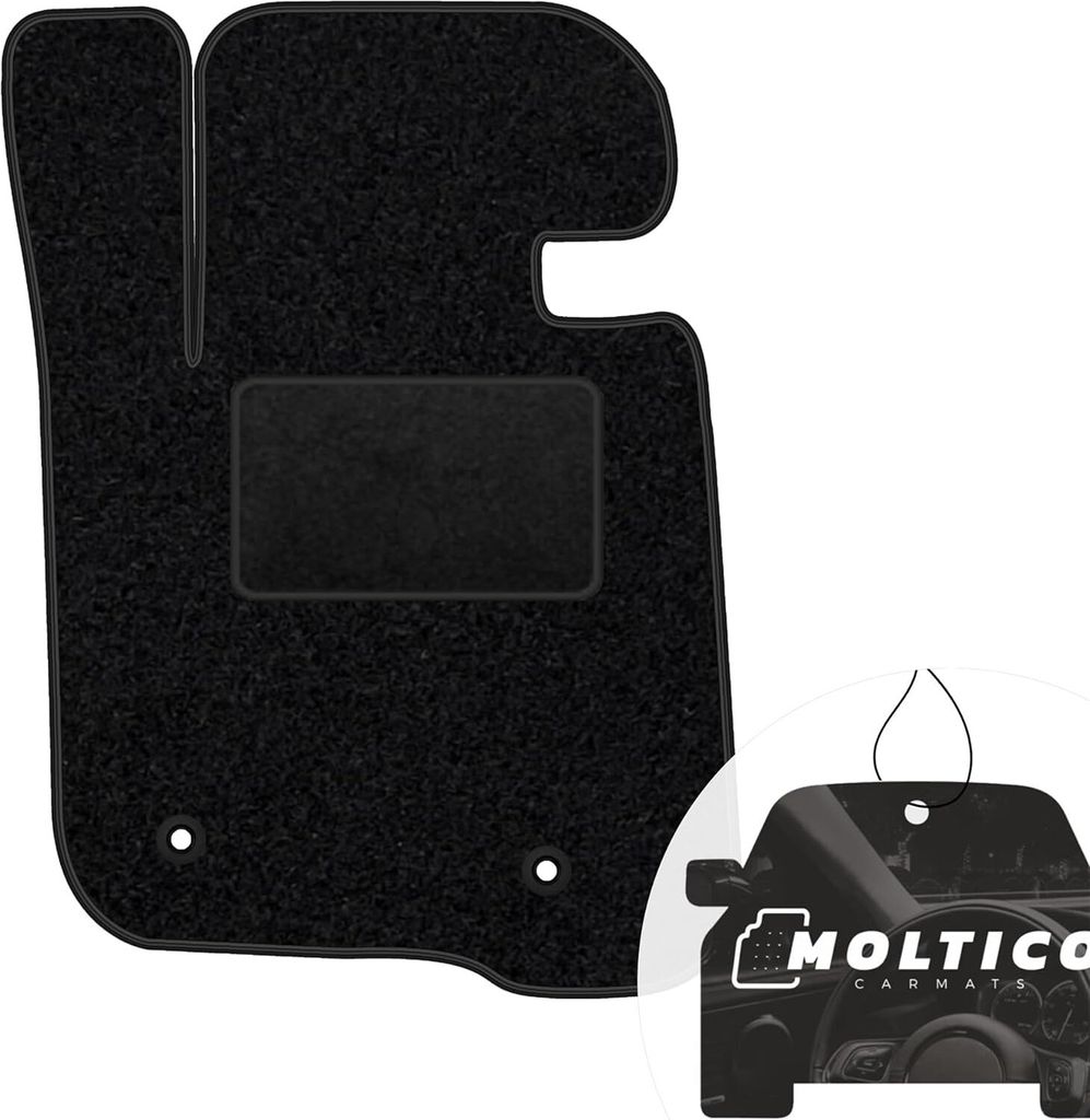 moto-MOLTICO Fahrer Fußmatte Auto Velours Fahrerseite Autoteppiche Schwarz Fahrermatte 1-teilig passend für BMW 2er F46 Gran Tourer 2015-2021