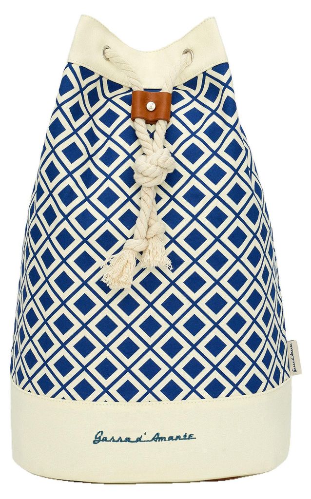 Gassa d'Amante Strandtasche Varigotti mit einem Seemannstau als Verschluss Dunkelblau One Size