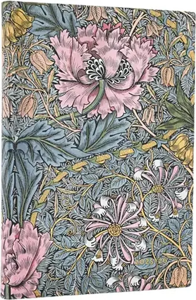 Calendrier Floral 2025/2026 Pink Honeysuckle William Morris Format Midi