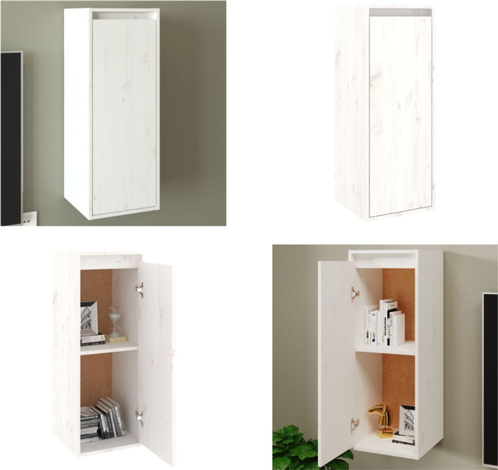 vidaXL Wandschrank Weiß 30x30x80 cm Massivholz Kiefer - Wandschrank - Wandschränke - Holz Wandschrank - Hängeschrank