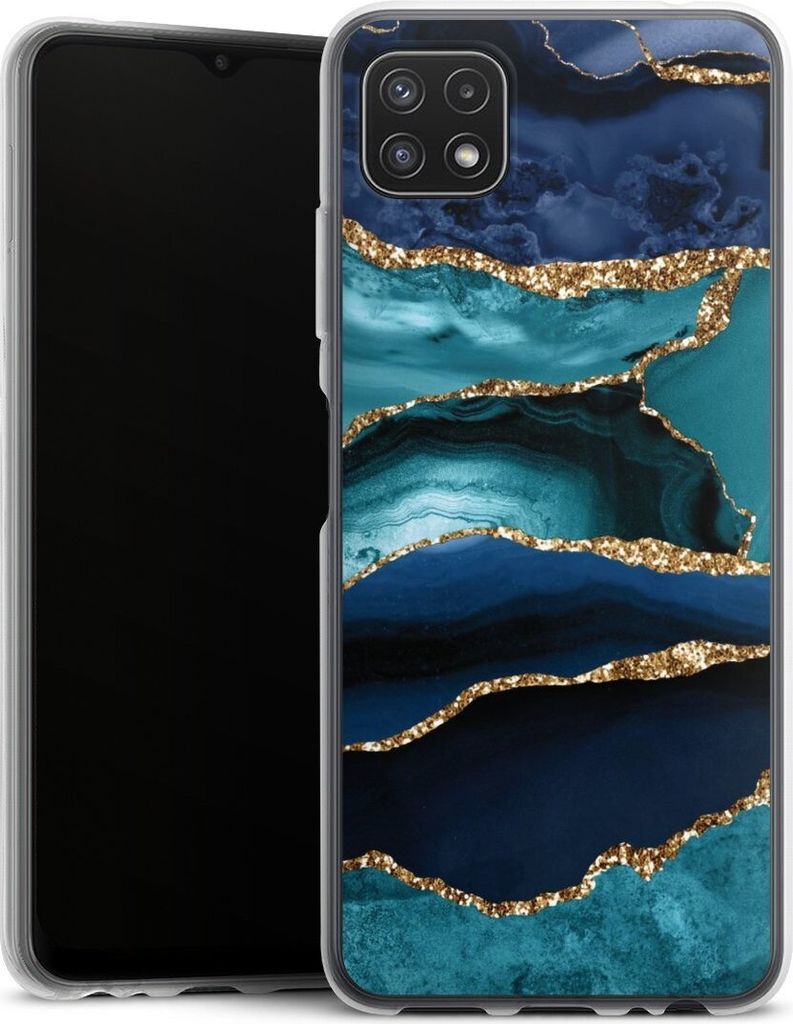 DeinDesign Handyhülle für Samsung Galaxy A22 5G Silikon Hülle Case Smartphone Schutzhülle Glitzer Look Marmor Trends