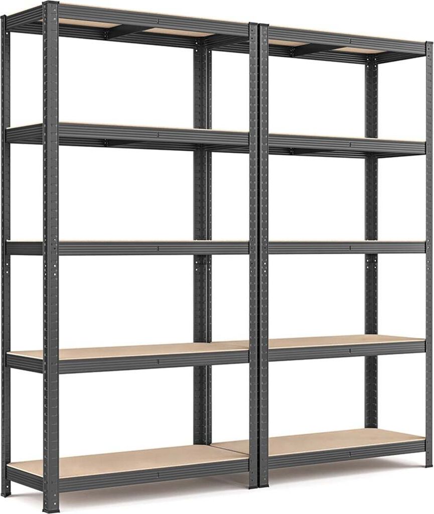 Rootz 2er Set Kellerregale - Aufbewahrungsregal - Stahlorganisator - platzsparend - 180cm x 40cm x 90cm
