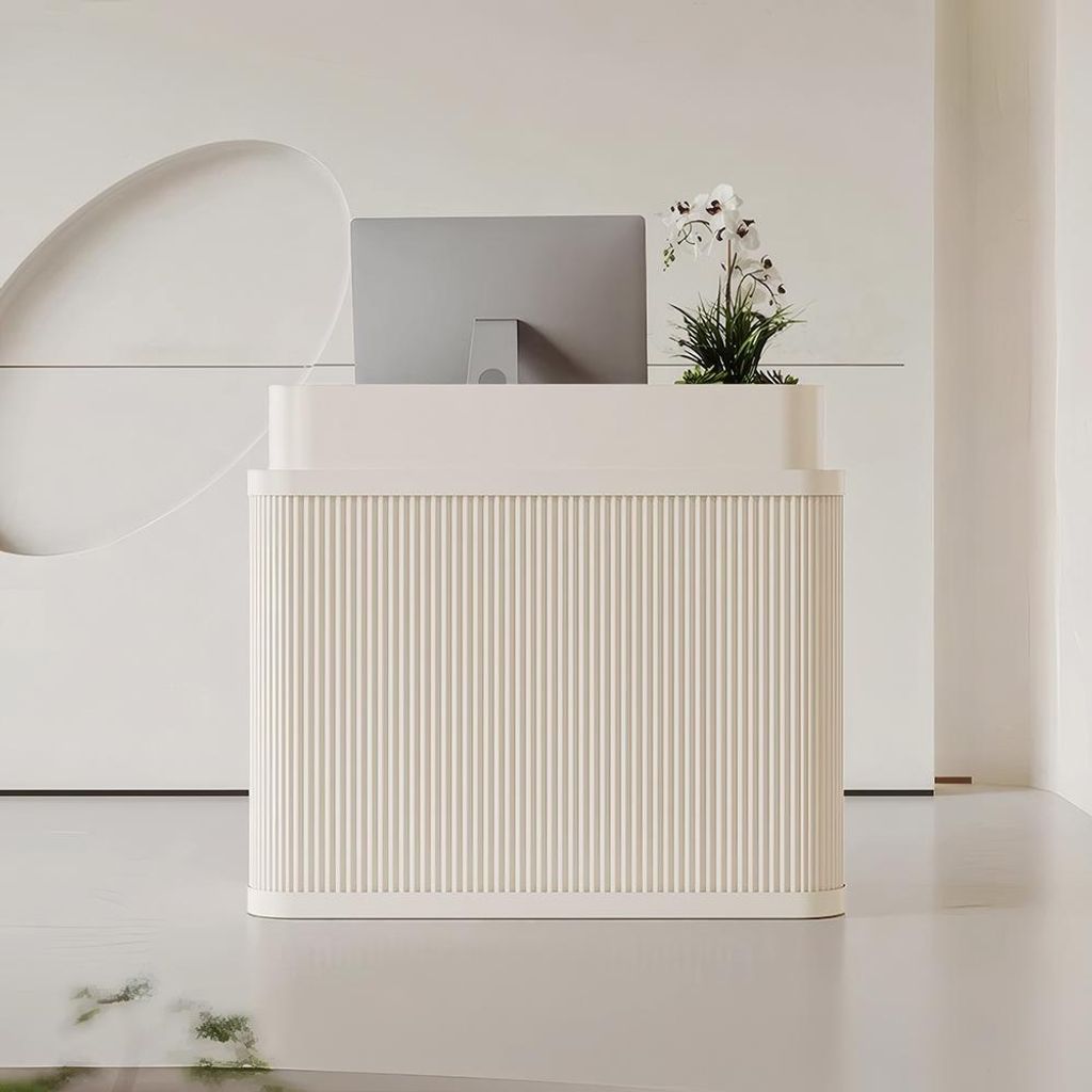 Kleine Bartheke & Empfangstresen – Rezeptionstheke mit vertikaler Streifenstruktur 100 × 55 × 105 cm【mise100】
