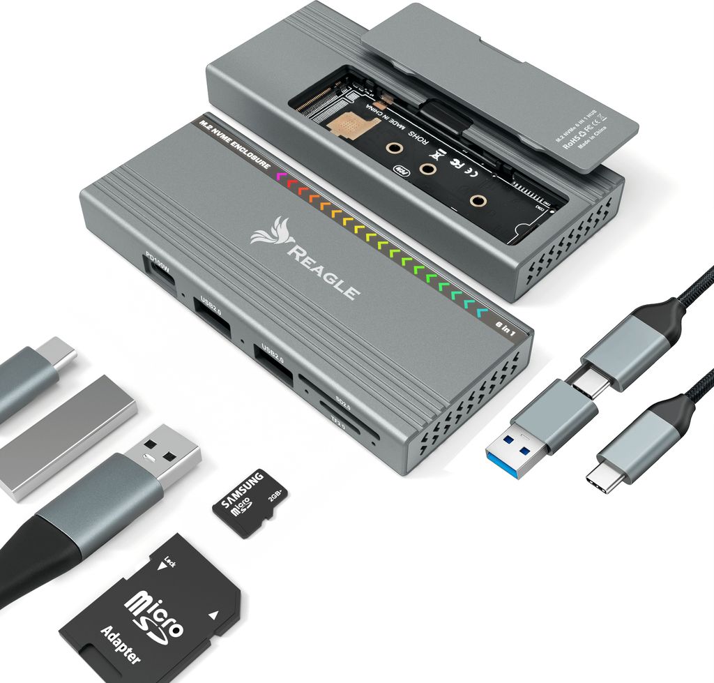 REAGLE Osłona huba dla NVME SATA M.2 SSD USB-C 3.2 M2 Zdjęcie produktu 