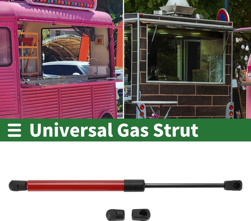 Universal-Hebestützen, Gasdruckfeder, 14 Zoll/350 mm, 133 lb/600 N/60 kg, Kohlenstoffstahl, Rot, 1 Set
