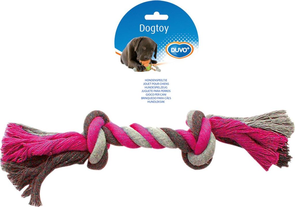 Duvo+ Hundespielzeug Knot Baumwolle grau/rosa, Maße: 37 cm