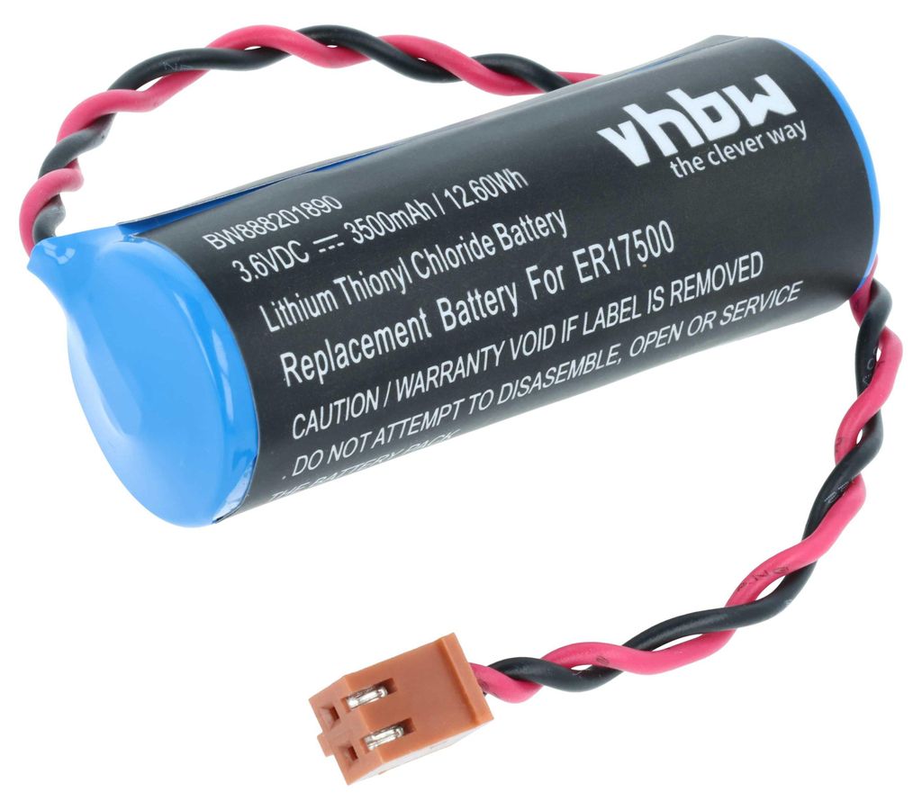 vhbw Batterie kompatibel mit Omron CS1H, CS1 Steuereinheit (3500 mAh, 3,6 V, Li-SOCl2)