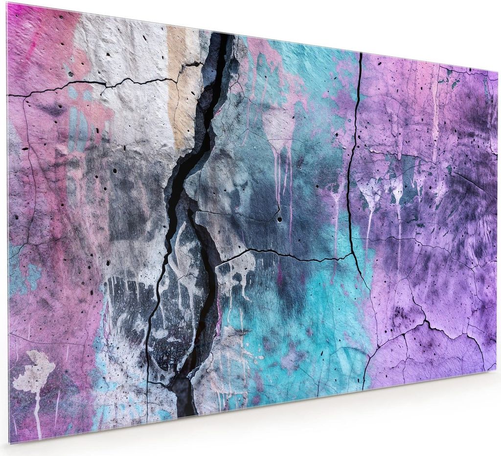 Küchenrückwand Spritzschutz Glas mit Motiv Graffiti Wand Kunst 40 x 40 cm