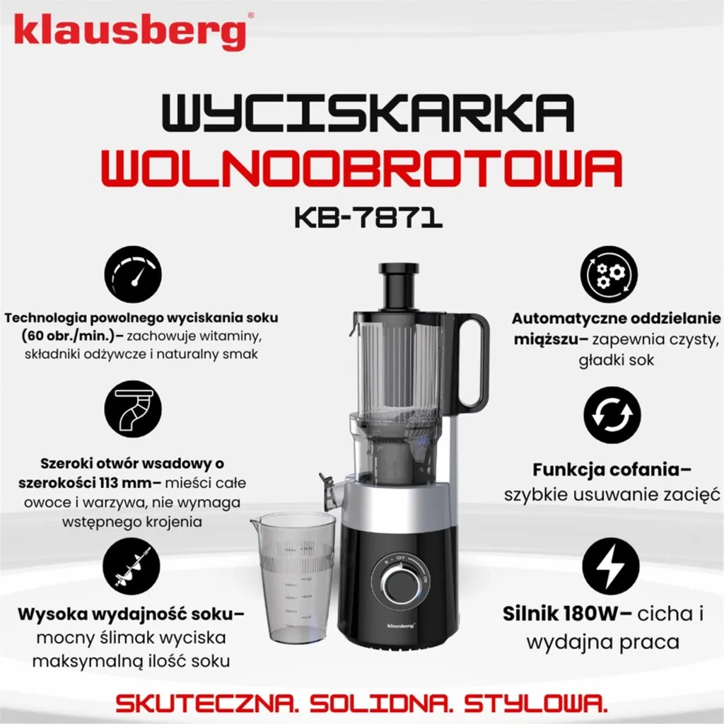 Extracteur de Jus d'Orange Klausberg 60038 Idéal pour Petit-Déjeuner
