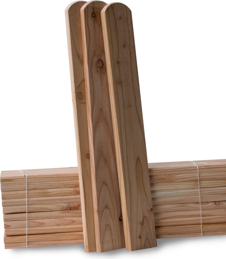 Doghe di recinzione 9x2x80 Larice siberiano 30 pezzi forma Immagine del prodotto 