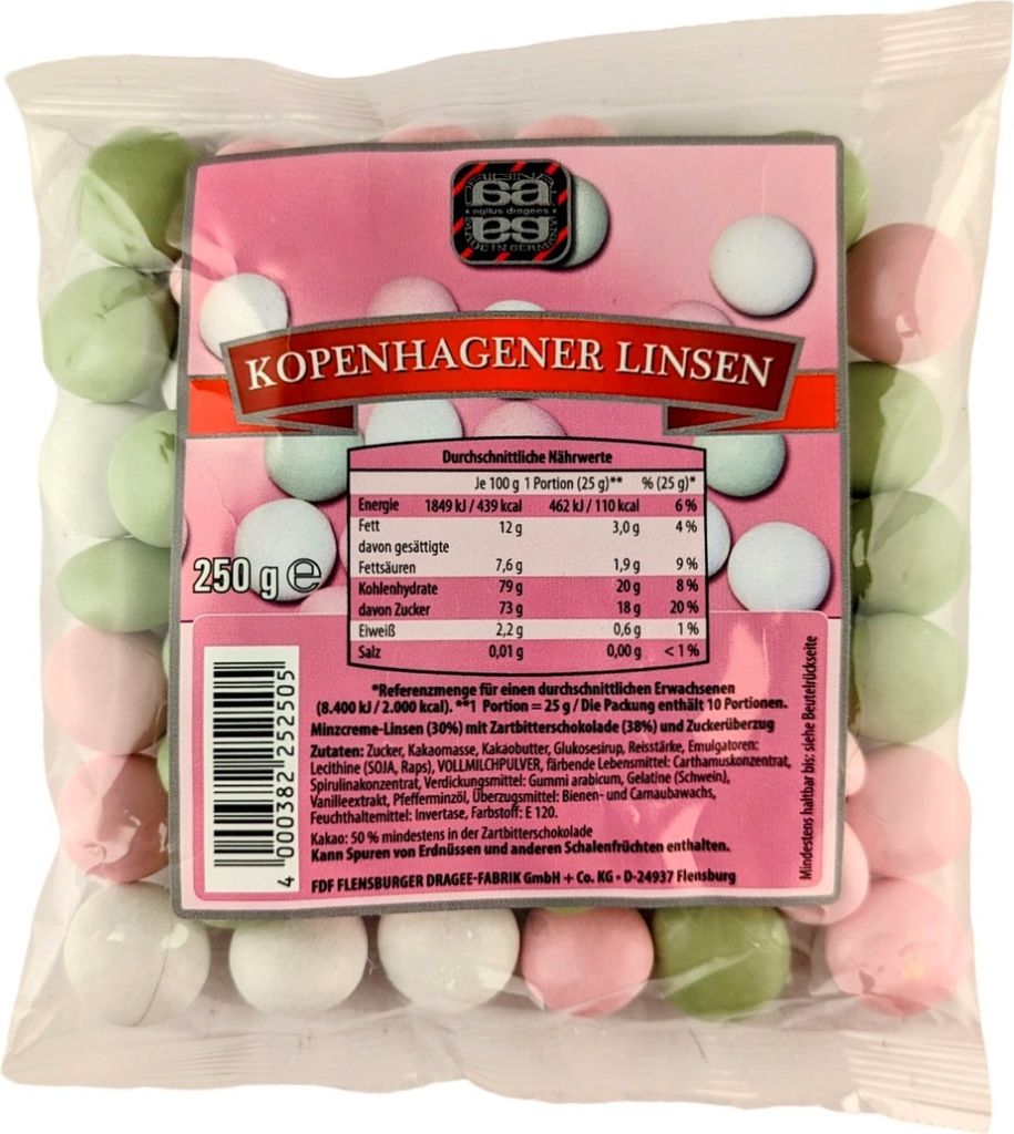 agilus dragees Kopenhagener Linsen 250g Produktbild 
