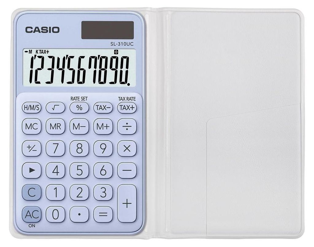 Calculatrice De Poche Casio SL-1000SC Gold – Grand Écran 10 Chiffres, Fonctions Pourcentage/Taxe, Énergie Solaire + Pile