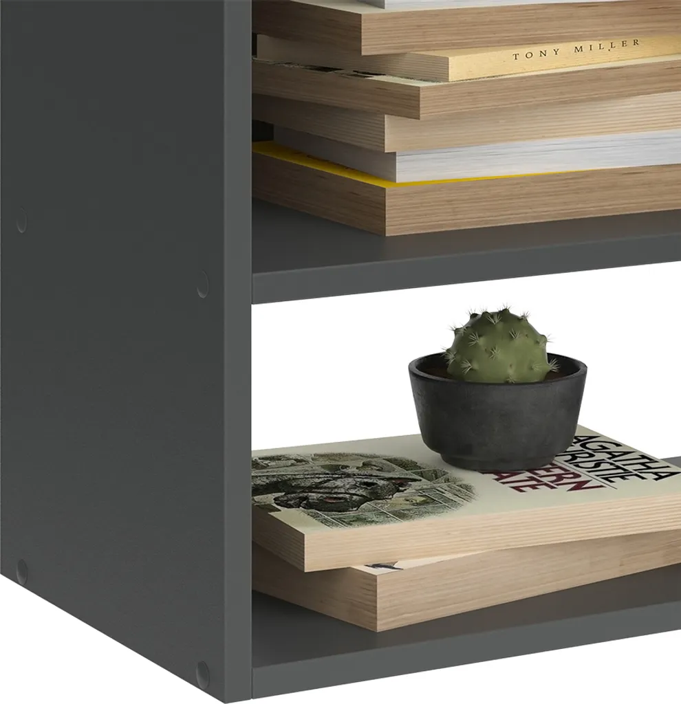Commode Vicco Wido Anthracite - Solution de rangement pour petits espaces